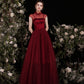 Cute burgundy two pieces detachable prom dresses  10191