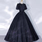 Black tulle lace long ball gown dress formal gown  10061