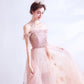 Rosa Tüll langes A-Linie Ballkleid Rosa Abendkleid 10129