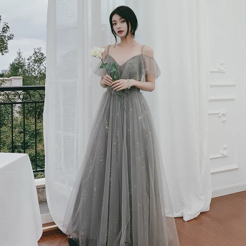 Süßes Tüll langes A-ine Ballkleid Abendkleid 10136