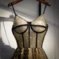 Süßes langes Ballkleid aus Tüll mit V-Ausschnitt und Sternen-Abendkleid 10089