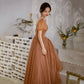 Cute tulle long prom dress A line evening gown  10128
