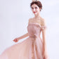 Rosa Tüll langes A-Linie Ballkleid Rosa Abendkleid 10129