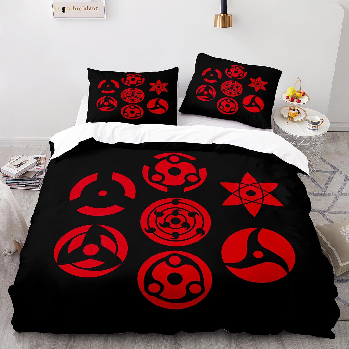 Cutom Bettbezug-Set Muster Chic Bettbezug King Size für Teenager Erwachsene Bettwäsche-Set mit Kissenbezügen HYL1002
