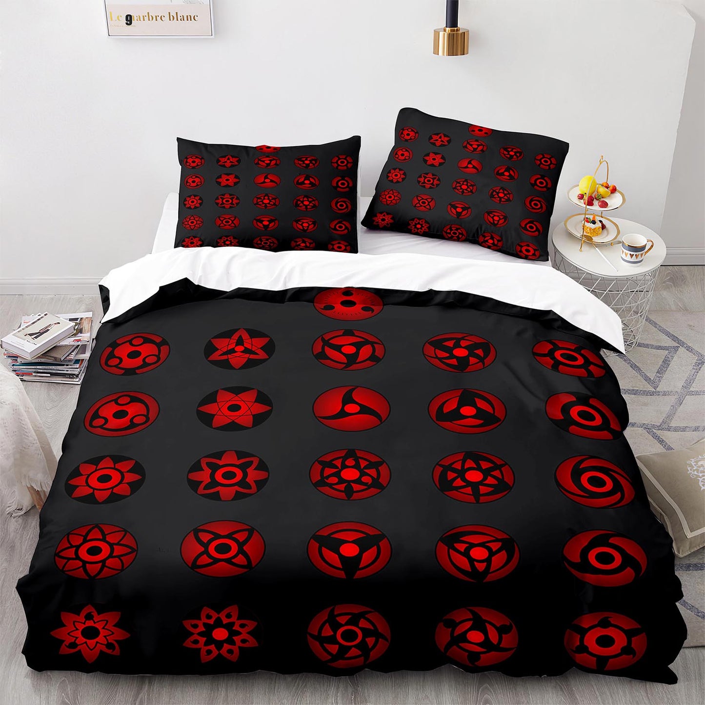Parure de lit avec housse de couette et taies d'oreiller pour adolescents et adultes, taille King size, HYL1007