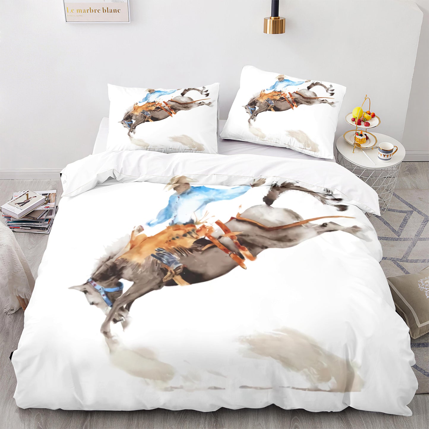 Cutom Bettbezug-Set Muster Chic Bettbezug King Size für Teenager Erwachsene Bettwäsche-Set mit Kissenbezügen M1075