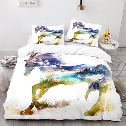 Parure de lit avec housse de couette et taies d'oreiller pour adolescents et adultes, taille King size, M1107