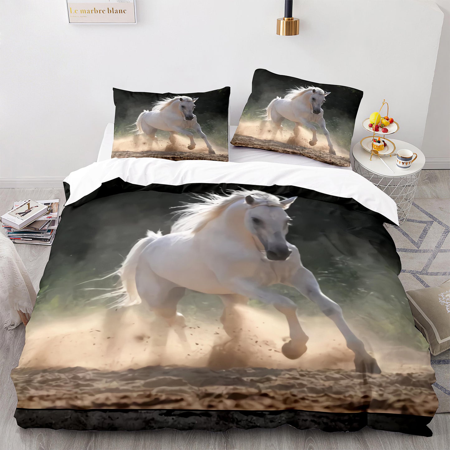 Cutom Bettbezug-Set Muster Chic Bettbezug King Size für Teenager Erwachsene Bettwäsche-Set mit Kissenbezügen M1112