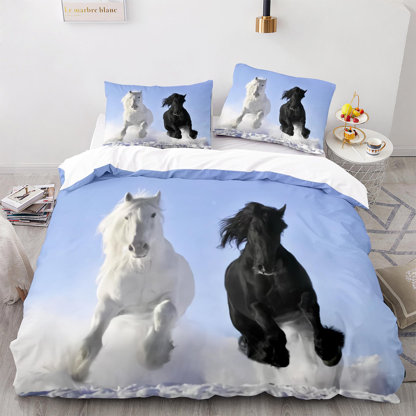 Cutom Bettbezug-Set Muster Chic Bettbezug King Size für Teenager Erwachsene Bettwäsche-Set mit Kissenbezügen M1115