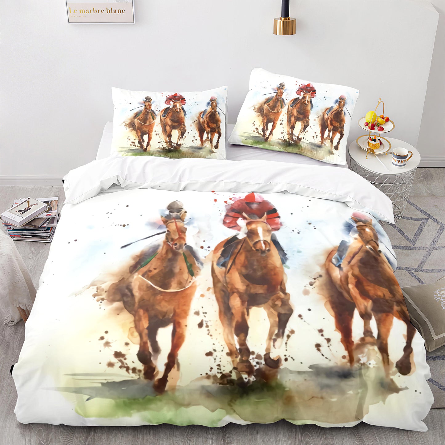 Cutom Bettbezug-Set Muster Chic Bettbezug King Size für Teenager Erwachsene Bettwäsche-Set mit Kissenbezügen M1121