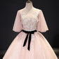 Pink tulle lace long ball gown dress fahion dress  8723