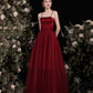 Cute burgundy two pieces detachable prom dresses  10191