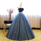 Blaues Tüll-Spitzen langes Ballkleid blaues Abendkleid 8622