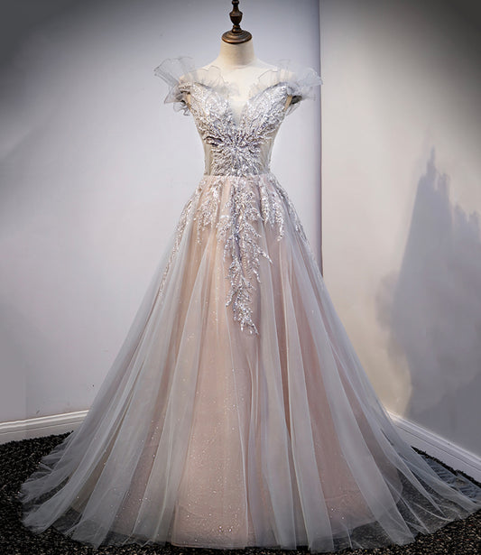 Süßes langes A-Linien-Abschlussballkleid aus Spitze, Abendkleid 8726