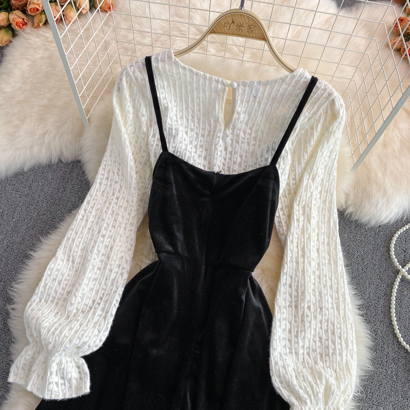 Jolie robe deux pièces coupe trapèze 10966