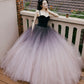 Cute tulle long prom dress A line evening gown  10570