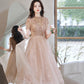 Süßes Tüll Perlen kurzes Ballkleid A-Linie Partykleid 10519