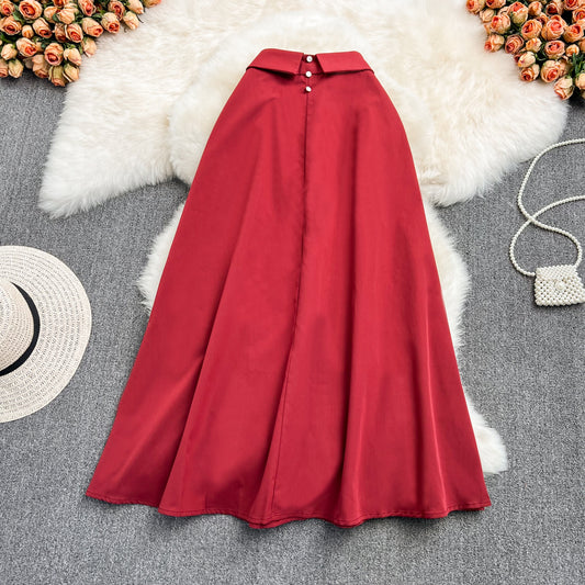 Mid length knee length A-line skirt, half skirt, umbrella skirt  11294