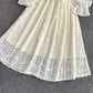Champagne V Neck Lace Long Dress Fashion Dress  10957