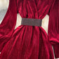Robe élégante à manches longues en velours Robe tendance 10849