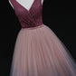 Shiny v neck tulle long prom gown formal dress  8602