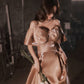 Robe de soirée longue en satin avec joli nœud 10382