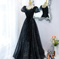 Schwarzes langes Ballkleid aus Tüll mit Pailletten Schwarzes Abendkleid 10467