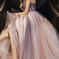 Robe de soirée longue en tulle violet à paillettes 10624