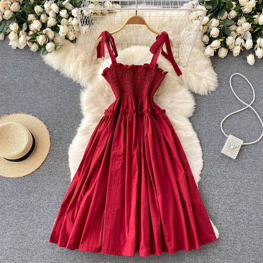 Rotes A-Linie kurzes Kleid Mode Mädchenkleid 10818