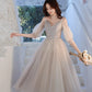 Cute tulle lace A line prom dress lace evening dress  10560