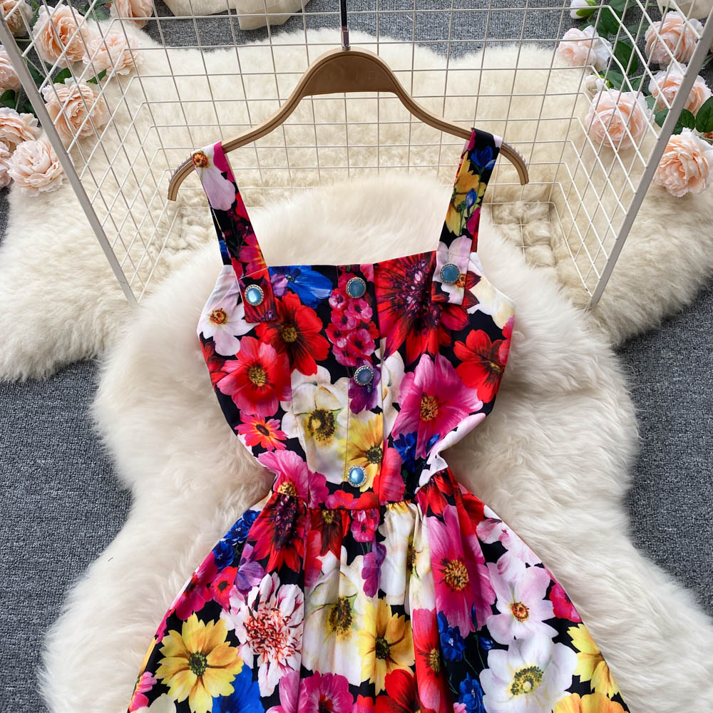 Cute A Line Floral Dress Fashion Dress  10663