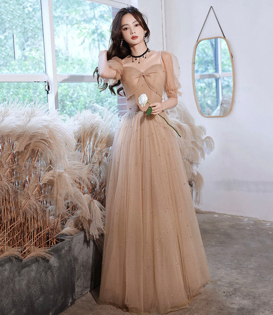 Süßes langes Ballkleid aus Tüll A-Linie Abendkleid 10430