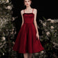 Cute burgundy two pieces detachable prom dresses  10191