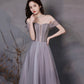 Süßes Tüll Perlen langes Ballkleid A-Linie Abendkleid 10319