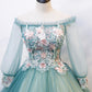 Green tulle lace long ball gown dress formal dress  8617