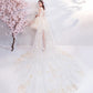 Champagne tulle lace short prom dress homecoming dress  10513