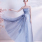Cute tulle beads long prom dress A line evening dress  10511