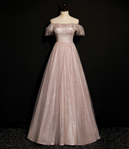 Robe de soirée longue en tulle brillant à paillettes 8700