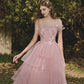 Rosa langes Ballkleid aus Tüllspitze Rosa Abendkleid 10188