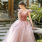 Pink/Red Cute A-line Long Prom Dress Evening Dress Graduation Party Dress 8646