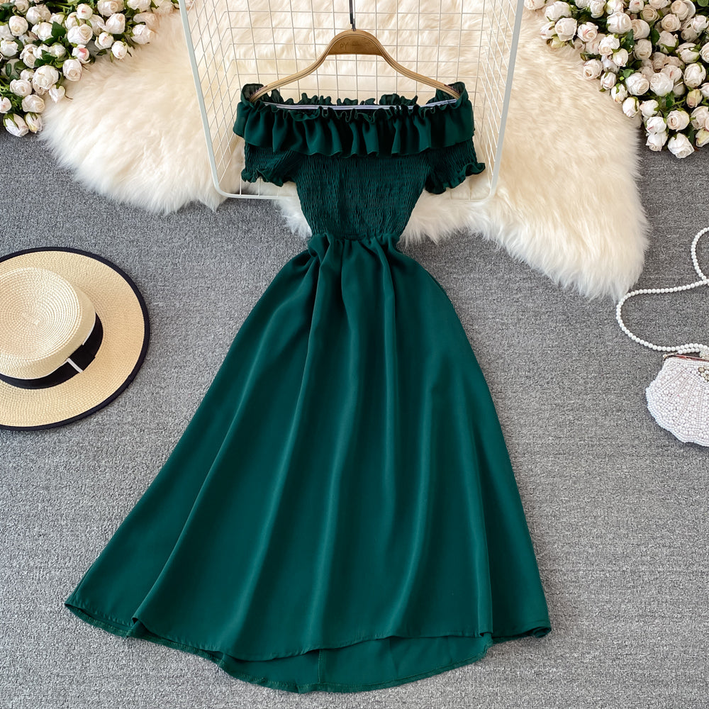 Cute A Line Off Shoulder Dress Short Dress  10723