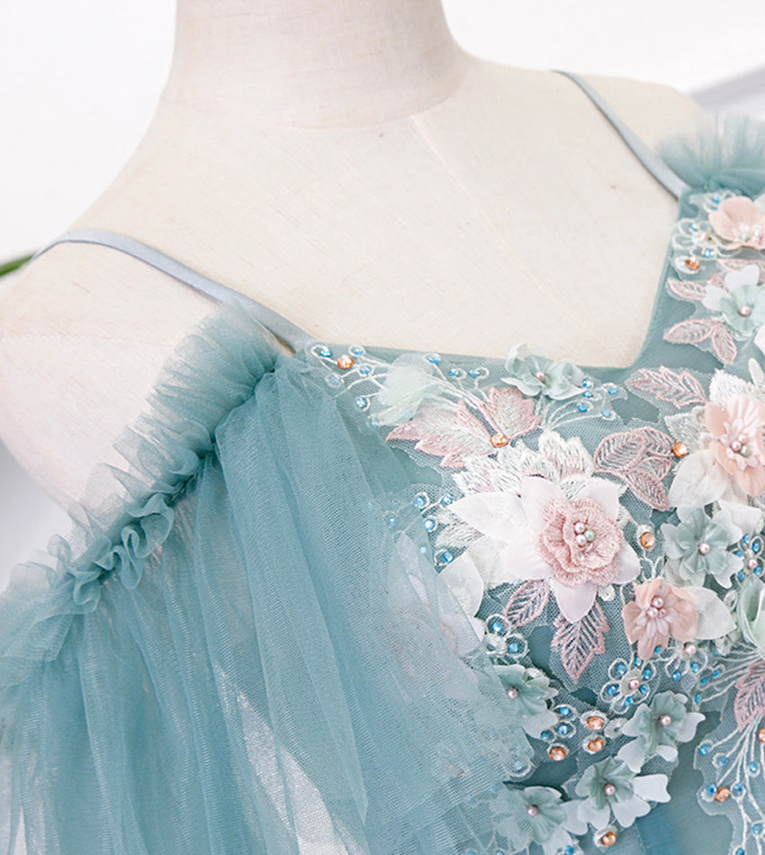 Blaues langes Ballkleid mit V-Ausschnitt, blaues Abendkleid 8530