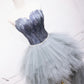 Unique tulle high low prom dress A line evening dress  8578