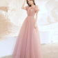 Rosa langes Ballkleid aus Tüll Rosa Abendkleid 10258