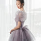 Purple tulle long prom dress A line evening gown  10308