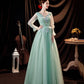 Grünes langes Ballkleid aus Tüll Spitze grünes Abendkleid 10535