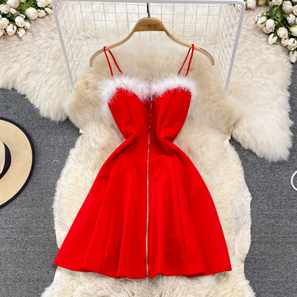 Jolie robe de Noël coupe A 10785