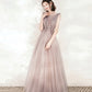 Cute tulle long A line prom dress evening dress  10543