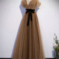 Robe de soirée longue en tulle mignonne Robe de soirée trapèze 10182