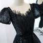 Schwarzes langes Ballkleid aus Tüll mit Pailletten Schwarzes Abendkleid 10467